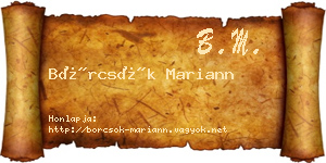 Börcsök Mariann névjegykártya