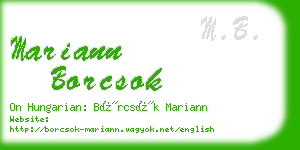 mariann borcsok business card